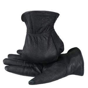 Gants de conduite pour homme en cuir de mouton véritable avec doublure en coton, doux, pour l'hiver, pour chauffeur, mécanicien, travail, sécurité, 11 oz, antidérapants - Product Image 2