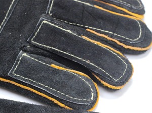 Gants de soudage en cuir de vachette de qualité supérieure résistants aux hautes températures avec ligne ignifuge - Product Image 2