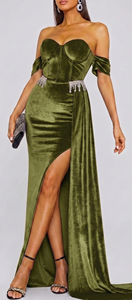Tela de Terciopelo 100% Poliéster 9000 Color Oliva, Suave, Lisa, Teñida, para Confección de Cortinas, Blazers, Vestidos, Moda para Chicas, Última Tendencia, Italia - Product Image 6