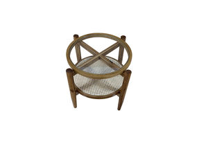Table basse ovale double couche en verre, style bohème, en rotin et bois massif, pour salon, mobilier de maison, fabriquée au Vietnam - Product Image 1