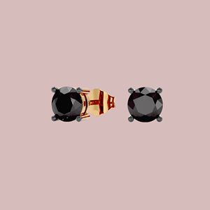 Luxury Black Moissanite Round Cut Stud <b>Earrings</b> Four Prong Solitaire 925 Silver <b>Fine</b> Jewelry Gift for Women Men Elegant Style - Product Image 2