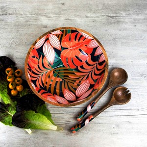 Accesorios Hechos a Mano, Juego de Servidores de Ensalada de Acacia, Ecológicos, Aptos para Lavavajillas, Utensilios para Ensalada, Cocina, Hechos en India - Product Image 4