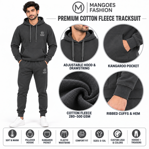Ensemble de survêtement unisexe gris foncé en molleton écologique, à manches longues, couleur unie, décontracté, avec poches latérales et cordon de serrage – Grande Vente - Product Image 6