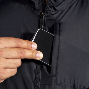 Men's Black Windproof Zipper <b>Jacket</b> Stand Collar Polyester Outerwear for Autumn Outdoor Use - Product Image 5
