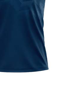 เสื้อโปโลผู้ชายสีน้ำเงินและสีเทา แขนสั้น พิมพ์ลายกราฟิก สวมใส่สบาย ระบายอากาศได้ดี ผลิตจากโพลีเอสเตอร์ เหมาะสำหรับกีฬากอล์ฟ เทนนิส และการฝึกซ้อม - Product Image 6