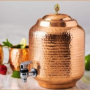 Distributeur d'eau en cuivre grande capacité pour cuisine, restaurant et café, finition martelée artisanale, prix de gros - Product Image 3
