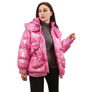 Manteau matelassé d'hiver épais et compressible pour femme, avec capuche amovible, grande taille, doublé, idéal pour la randonnée et les voyages - Product Image 1