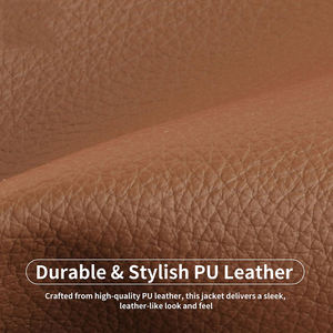 Chaquetas de Cuero para Hombre, Cuello Alto Delgado, Logotipo Frontal, Invierno, Alta Calidad, Transpirables, Fabricante de Pakistán - Product Image 5