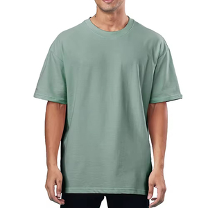 T-shirt en coton à manches courtes et col rond pour homme, couleur unie, coupe classique, décontracté, basique - Product Image 1