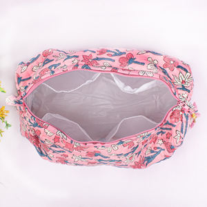 Juego de Bolsas de Maquillaje de Algodón con Estampado Floral, Ecológicas, Colgantes, Hermosas, Portátiles, de Gran Capacidad, para Viajes, Cosméticos, Venta al Por Mayor - Product Image 5