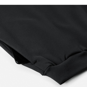 Sudadera con Capucha Extra Grande para Hombre, de Felpa, Color Negro Sólido, Estilo Casual, Corte Regular, Sudadera Tejida para Otoño - Product Image 3