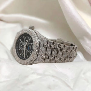 Reloj de Lujo con Moissanita, Estilo Hip Hop para Hombre, de Acero Inoxidable, con Incrustaciones, a Precio de Fábrica - Product Image 3