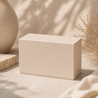 Boîte de rangement rigide à tiroir en papier d'art de luxe personnalisée, avec revêtement UV, lamination brillante, insert en EVA, bouton doré, kit de soin des ongles