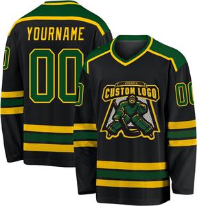 Vente en gros de nouveaux maillots de hockey sur glace personnalisés, uniforme d'équipe sublimé, 100% polyester respirant, séchage rapide, logo personnalisé OEM Pakistan - Product Image 2