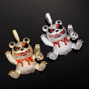 Colgante de Rana de Dibujos Animados de Terror, Chapado en Oro de 18K, con Moissanita y Diamantes de Imitación, Estilo Hip Hop, 8.0cm x 6.3cm, Colgante Bling para Raperos - Product Image 4