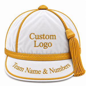 Casquette de présentation en velours personnalisée, casquettes de club de rugby, casquette de récompense avec broderie personnalisée, casquette de sport à pompon latéral, casquette de présentation de rugby personnalisée - Product Image 1