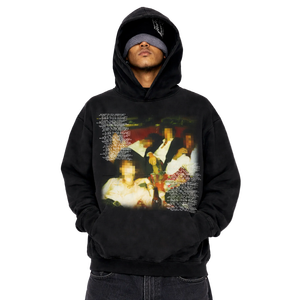 Hot Selling Custom Vintage Washed <b>Men</b> Fleece Streetwear Dtg Printing Hoodie Hop Style <b>Black</b> Blank Stone Washed Premium Hoodie - Product Image 2