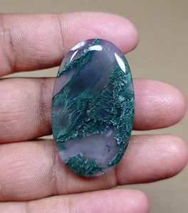 Natural <b>Green</b> <b>Moss</b> Agate Oval Polished Loose Gemstone Cabochon Decorative Healing Stone for Meditation - Product Image 3