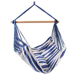 Sedia Amaca Portatile da Campeggio con Bastone in Legno, 2 Cuscini, Seduta Sospesa in Tela per Patio, Capacità 265 libbre, per Veranda Esterna - Product Image 5
