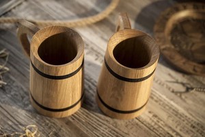 Custom Handmade Polished <b>Wooden</b> Beer <b>Tankard</b> Drinking Mug Eco-Friendly Vintage Rustic Look for Viking Collection Bar Decoration - Product Image 3