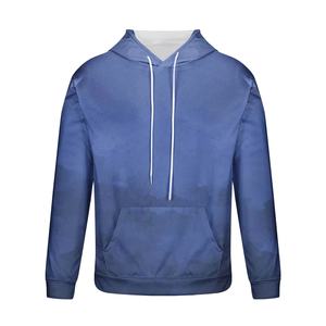 Sudadera con capucha de algodón azul cielo mezclado cómodo para hombre patrón sólido de moda personalizado con capucha personalidad elegante - Product Image 2