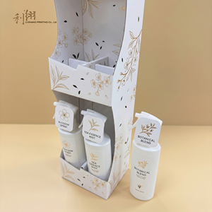 Floral Printed Self-Erecting Paperboard Display <b>Box</b> for Cosmetic Products Recyclable Four-Color Printing Custom Order Available - Product Image 5