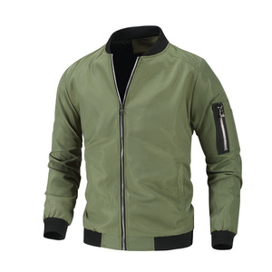 Veste bomber homme coupe-vent de qualité supérieure, couleur unie, confortable, pour l'extérieur - Product Image 6