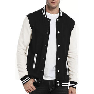 Manufacturer Custom High Quality Unisex Basketball Letterman Jacket 100% Cotton Embroidery Leather Sleeve Winter Jacket for Men - Product Image 4