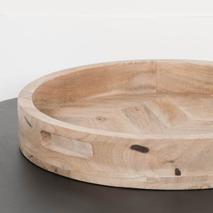 Plateau de service carré en bois artisanal FAIZA CRAFT, écologique, durable et éco-responsable, idéal pour les moments de thé, les repas et une utilisation décorative. - Product Image 2