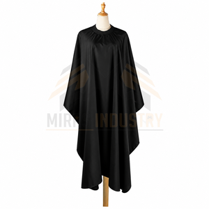 ผ้าคลุมตัดผมโพลีเอสเตอร์แบบยูนิเซ็กซ์ สีดำขาว กันน้ำ ชุดทำงาน - Product Image 1