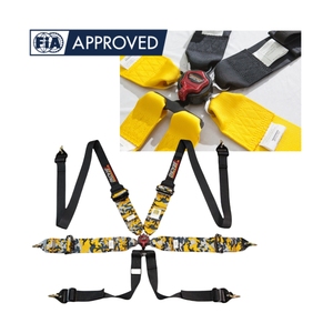 เข็มขัดนิรภัยสำหรับรถแข่ง OEM ODM SPORT FIA แบบ 6 จุด พร้อมสายรัดแบบดึงขึ้นและตัวปรับระดับอะลูมิเนียมสำหรับมอเตอร์สปอร์ต - Product Image 2