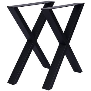 Heavy Duty 28x24 Inch Steel Desk <b>Legs</b> Wide Metal <b>Table</b> <b>Legs</b> for Dining <b>Table</b> & Coffee Desk X <b>Table</b> <b>Legs</b> 2 Set - Product Image 1