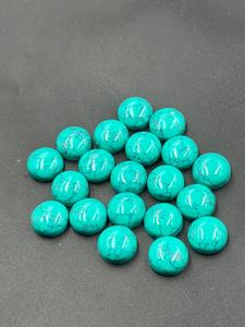 พลอยเทอร์ควอยซ์ทรงกลมขนาด 12 มม. แบบคาโบชอง ผิวเรียบสีฟ้า สำหรับทำแหวน จี้ ต่างหู เครื่องประดับ ทำมือ - Product Image 1