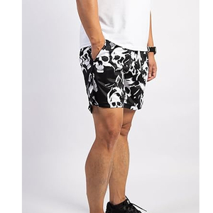 Low MOQ Custom Basketball Mesh Shorts Skull Pattern Drawstring Closure Quick Dry Double <b>Layer</b> 250 GSM 100% Polyester Sports - Product Image 6