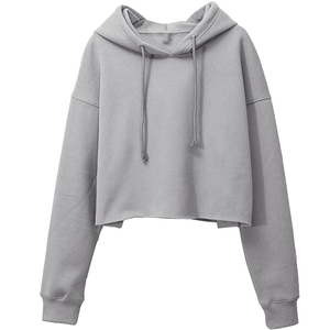 Fashion Womens Cropped Hoodie Sweatshirt Blank Hooded <b>Top</b> Custom Logo OEM ODM Apparel Manufacturer - Product Image 5
