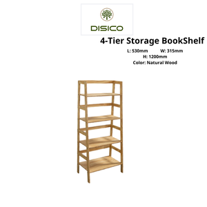 Bibliothèque décontractée à 4 niveaux en contreplaqué de pin américain, design robuste, bords lisses, garantie 12 mois, pour le rangement du salon et de la chambre - Product Image 3