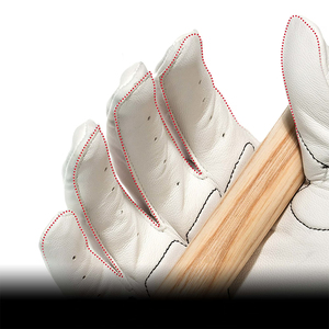 Guantes de Béisbol y Sóftbol de Cuero Blanco, Duraderos, de Alto Rendimiento, para Jugadores de Equipo, Protección de Agarre - Product Image 3
