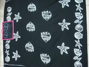 Paréo de plage en polyester imprimé poissons noir et blanc, respirant, sans manches, maxi, séchage rapide, taille XL - Product Image 2