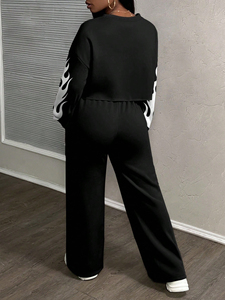 Custom Oversized Ladies Acid Wash Tracksuit Female Baggy Tracksuit <b>for</b> <b>Women</b> <b>Sweatsuits</b> Unisex Sets Wholesale customized - Product Image 4
