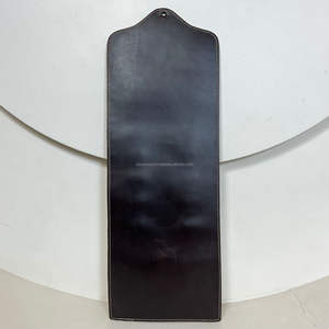 OEM ODM cuero de vaca mecanizado a mano diseño de girasol montado en la pared bufanda soporte de trapo organizador colgante rústico occidental con anillos de latón - Product Image 6