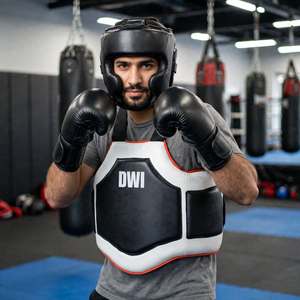 Protection de poitrine en cuir PU OEM réglable pour boxe et arts martiaux, protection corporelle Taekwondo, fabricant pakistanais - Product Image 3