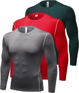 Men's Slim Fit Compression Long Sleeve Performance Shirt Premium Quick Dry Eco-Friendly Spandex/Polyester Base <b>Layer</b> <b>Top</b> - Product Image 1