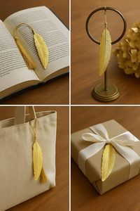 Premium Elegant Gold Feather Metal <b>Bookmark</b> Luxury Craft <b>Bookmark</b> for Books Journals Planners Students Readers Gift - Product Image 4
