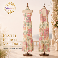 Robe tube en maille à imprimé floral pour femme - Tenue de soirée ou de mariage estivale.