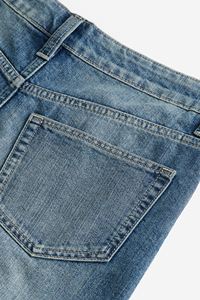 Falda midi de mezclilla de algodón para mujer, cintura alta, corte recto, lavado desgastado, dobladillo deshilachado, estilo casual para oficina - Product Image 4