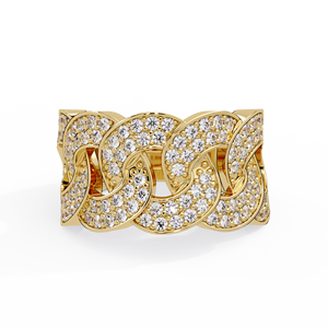 Iced Out Cuban Link Chain <b>Rings</b> 925 Sliver Round Lab Grown Diamond <b>Ring</b> For Men Women Hip Hop Band Wholesale Custom Fine Jewelry - Product Image 4