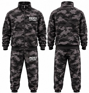 Index Apparel <b>Camouflage</b> Tracksuit Set Full Zip Hoodie <b>Jogging</b> Pants Breathable Casual Wear Autumn Outfit - Product Image 1
