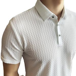 Polo de alta elasticidad para hombre, novedad de verano 2025, camiseta informal de manga corta con solapa de Waffle de seda helada de Color sólido, ropa para hombre - Product Image 4