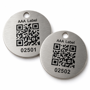ป้ายแท็กสินค้าฮาโลวีนแบบกำหนดเอง AAA Label ทำจากสแตนเลสสตีลชุบทอง พร้อมรหัส QR และหมายเลขซีเรียล - Product Image 3