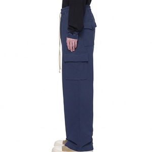 Custom Printed Logo 100% Cotton Oversized Baggy Style Cargo Pockets Sweatpants Fashionable <b>Elastic</b> <b>Waistband</b> Joggers For Men - Product Image 2